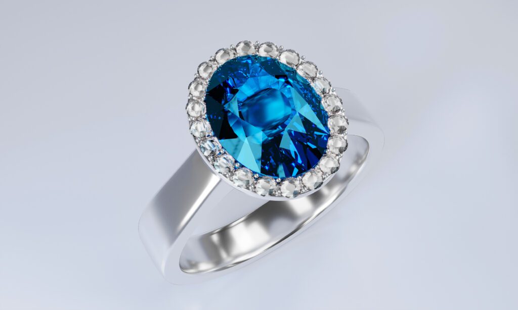 blue topaz gemstone ring